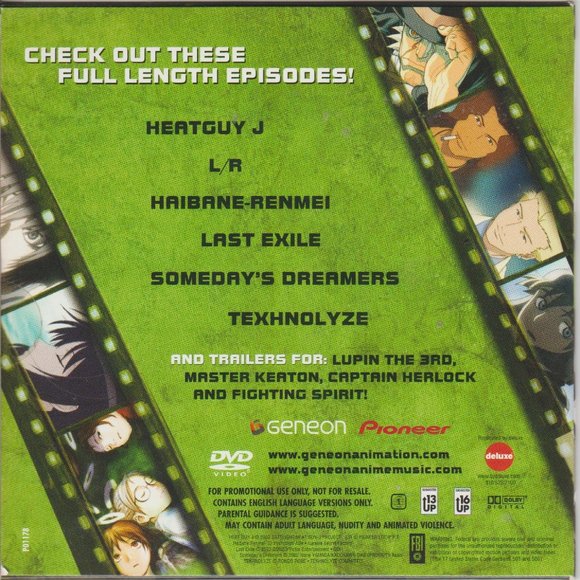 Geneon Pioneer 2003 Anime Promo DVD Somedays Dreamers Last Exile L/R Heatguy J - Picture 2 of 3